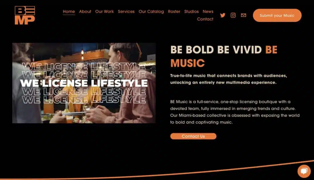 BE music publishing We license screenshot