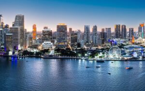 Downtown Miami Night Skyline